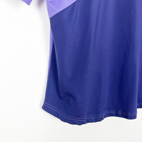 GG Blue Top Womens L Purple Blue White Yellow Colorblock Golf Tennis Pickle Ball - Picture 3 of 13